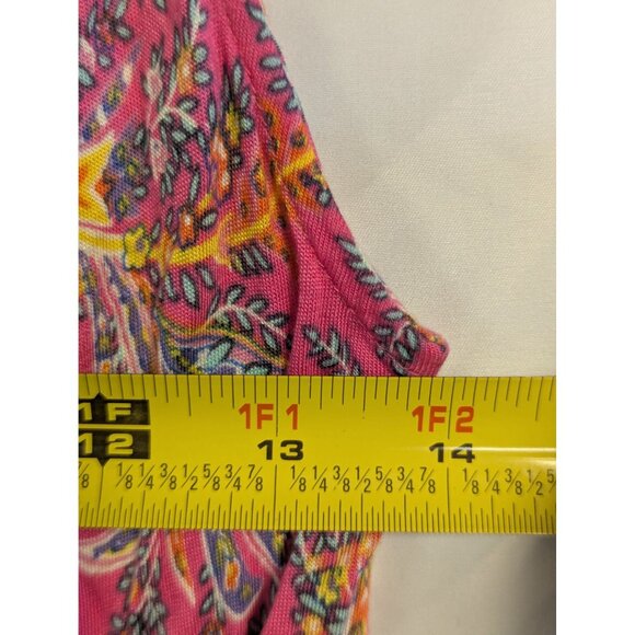 Lauren Ralph Lauren Paisley Pink Faux Wrap Dress XS Sleeveless Viscose Stretch - Picture 4 of 6